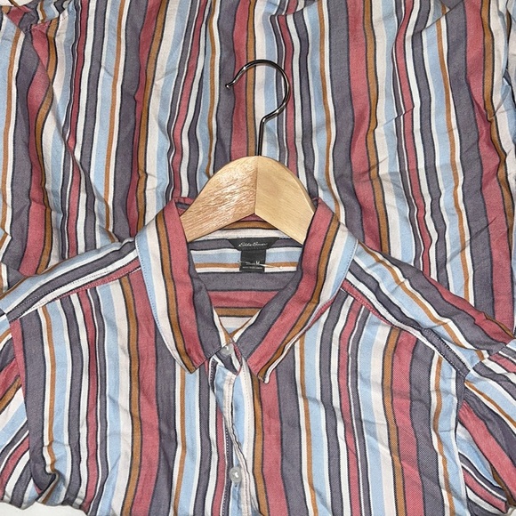 Eddie Bauer Tops - Eddie Bauer women’s striped dress shirt soft  medium button down long sleeve